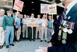 WW II Civilian sailors protest outside Dept
