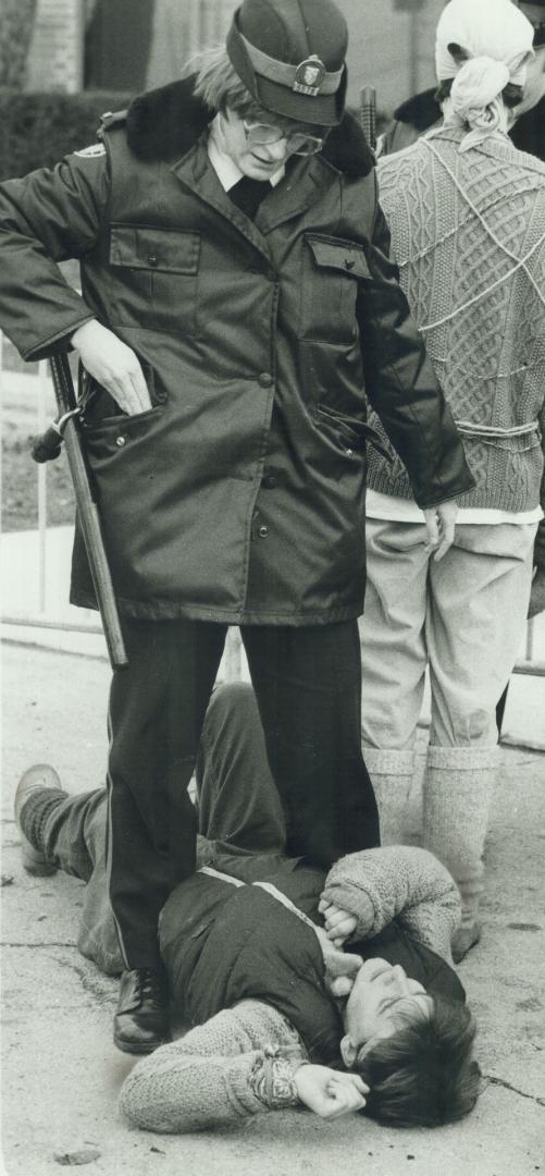 Protester arrested