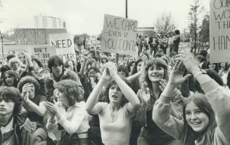 About 300 protesting students from George S