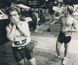 Right, Richard Laxton, left, and Andy Lubyczynski cool off before heading out for more fares