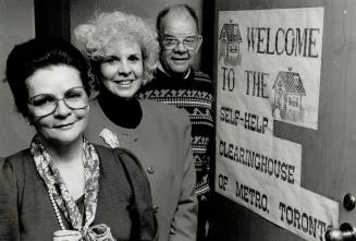 Carmelle Harrison, left, Diane Foster, centre, and Al Largell help make information available through the Self-Help Clearinghouse