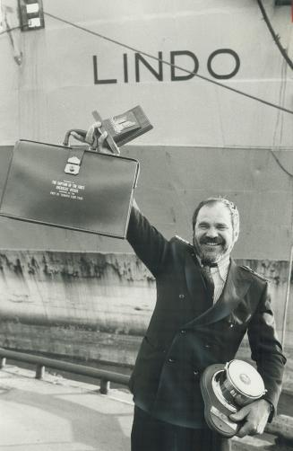 Ahoy there! Captain Herbert Nitschke was presented with the traditional captain's dispatch case and ship's barometer from the Toronto Harbor Commissio(...)