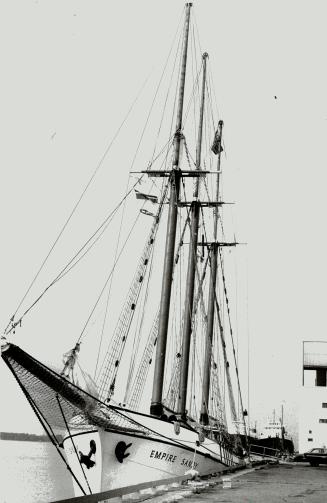 Tall-ship safe: The 200-foot Empire Sandy was damaged slightly -'about a $4 paint job,' the captain said