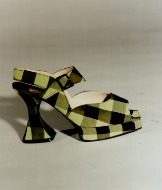 Above, the platform for the '90s in gingham, $159, by John Fluevog for Anna Sui, available at John Fluevog Shoes on Queen St. W