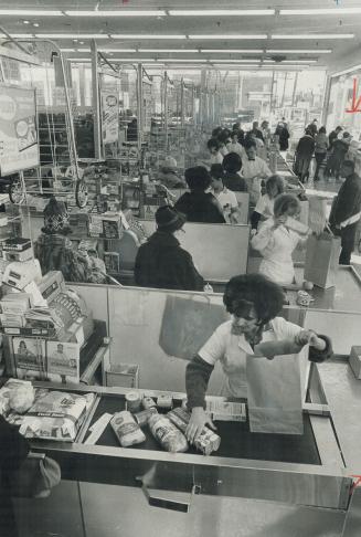 The stores. Those were the days, weren't they? Sausage at 10 cents a pound. Your own handy grocer to hand things down. [Incomplete]