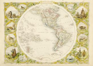 The map is framed by cameo style illustrations of various Indigenous people in traditional clot ...