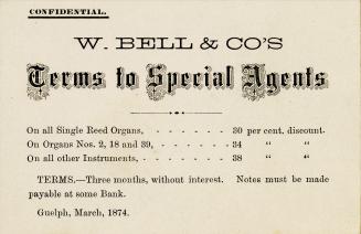 W. Bell & Co.'s Terms to Special Agents