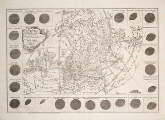 The geography of the great solar eclipse of July, 14. MDCCXLVIII. exhibiting an accurate map of all parts of the earth in which it will be visible with the North Pole according to the latest discoveries. By G. Smith Esqr.