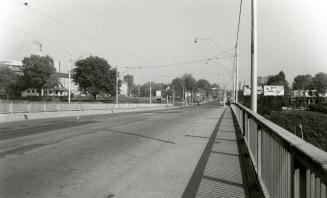 Gerrard Street Bridge looking east twoard Broadview, 1984