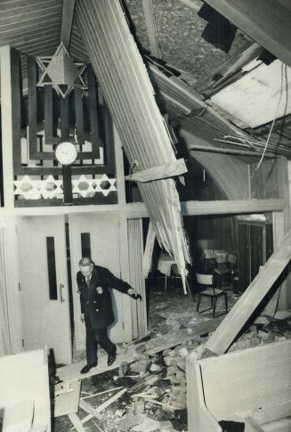 Storm Damage to Synagogue, Storm damage estimated at $15,000 to $20,000 was what Rabbi Aaron Zimmerman discovered when he arrived at Beth Meyer Synago(...)