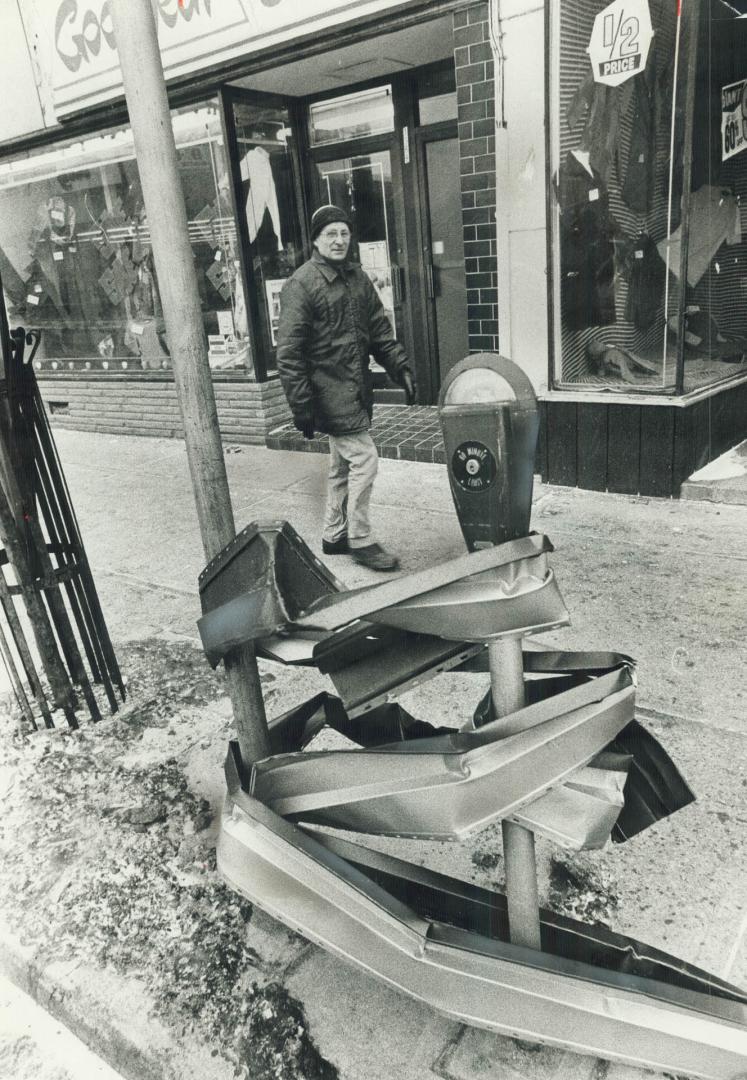 Strips of aluminium siding torn loose were wrapped around anythin