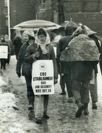 Walking in the slush yesterday outside CBC headquarters on Jarvis St