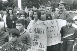 Striking workers from Toronto Western Hospital protest at Queen's Park today, vowing to camp on the lawn of the Legislature until they get their jobs (...)