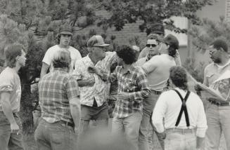 Picket punch-up: Police laid a charge after a squabble among non-striking ironworkers, but unionists later ended a wildcat at a Whitby plant