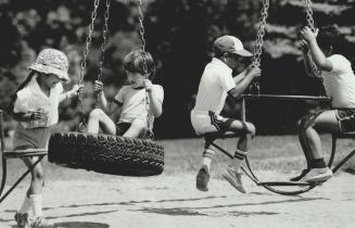 In the swing: Children have a wide choice of many summer activities these days