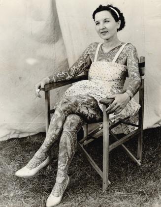 Because She Thought being the tattooed lady was the easiest way to make a living, this Philadelphia girl became Miss Stella of the circus
