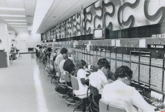 Long-distance lines at Bell Telephone on Adelaide St