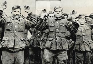 Thousands of German 'teen-agers, such as these young Nazis who surrendered to the Allies, who were taken during 1945 from their homes in the Soviet oc(...)