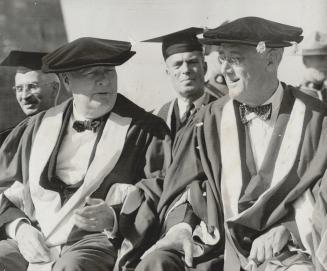 Attired In Academic gowns, Prime Minister Churchill and Mr