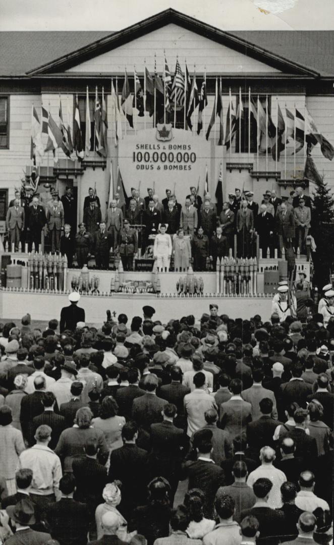Presentation was made on a platform decked with flags of the United Nations