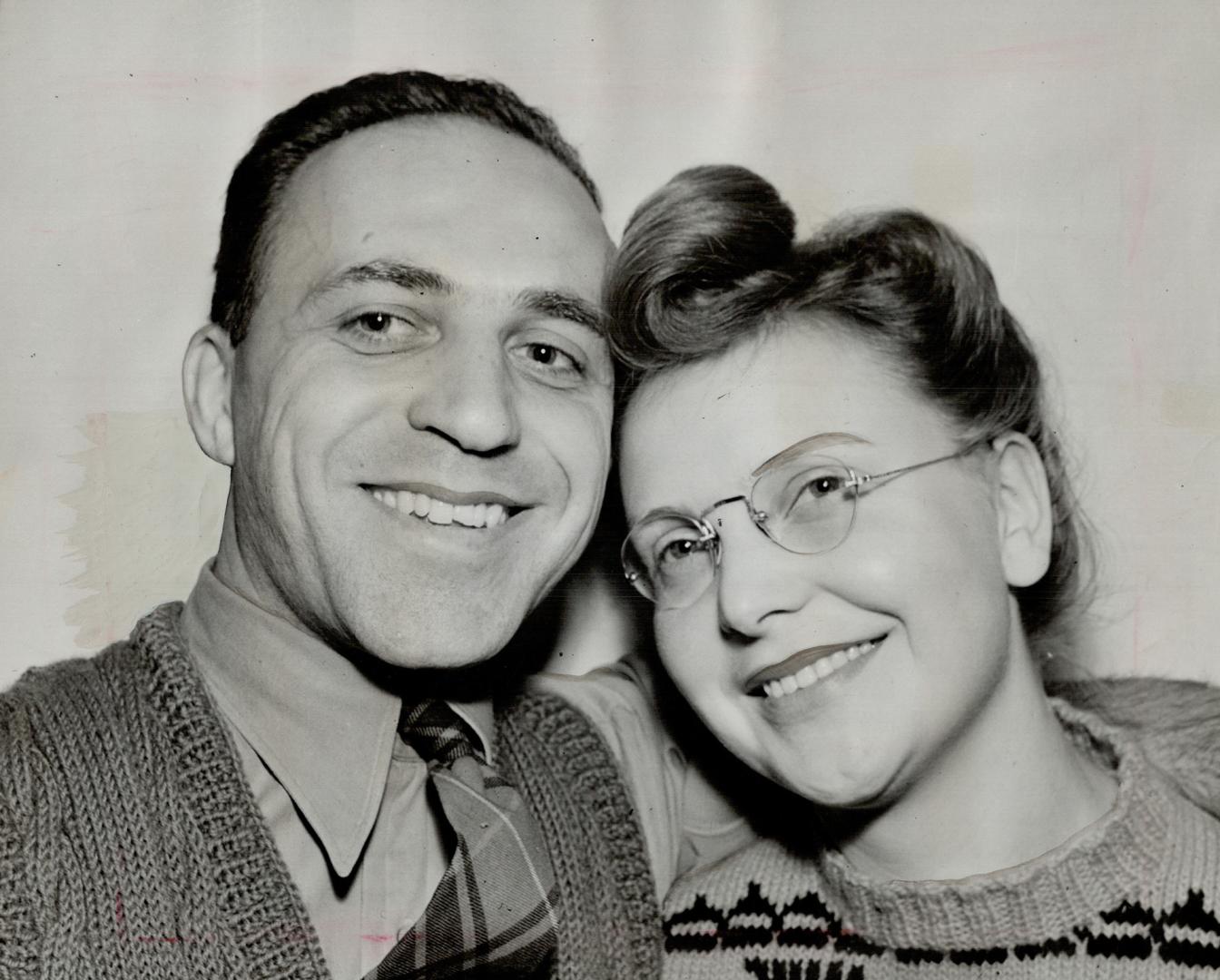 Former employee of Research Enterprises at Leaside and well-known in Toronto, Dr. David Shugar, shown with his wife