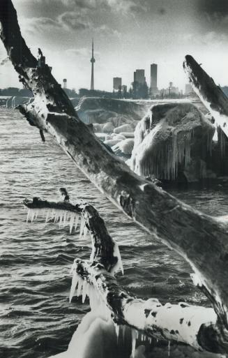 Record low temperatures created this ice-scape along the Beaches boardwalk