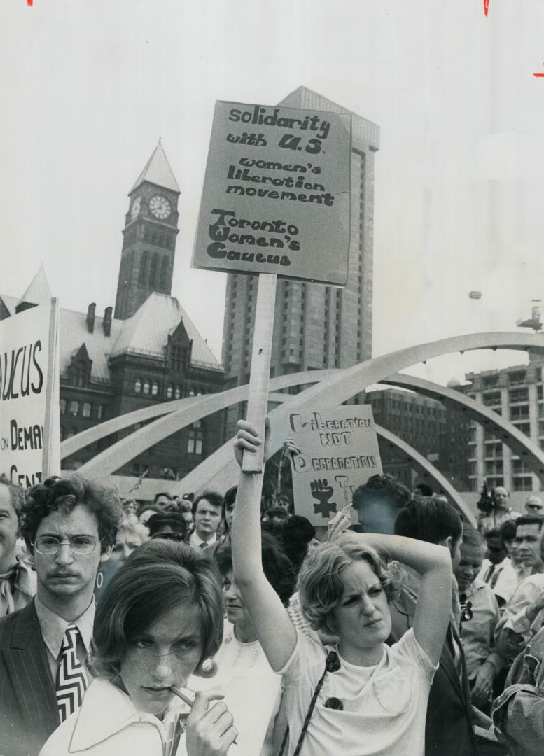 Last year, the Toronto Women's Caucus held a demonstration in Toronto to support similar protests in the United States