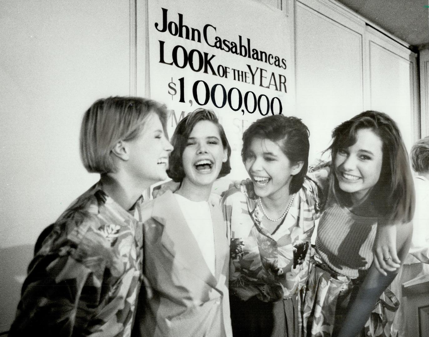 Looking good any year, Four of the 10 Canadian finalists in an international contests at a Toronto hotel to find the Look of the Year model are happy (...)