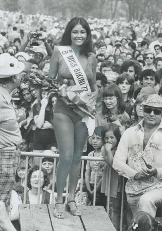 Chosen Miss Bikini at radio station CHIN's international picnic yesterday on Toronto Islands