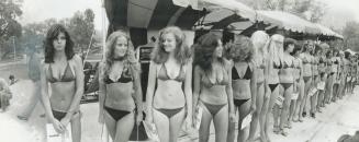 It was hardly bikini weather yesterday but organizers of the Miss Chin beauty contest had no trouble getting 20 contestants to parade at Toronto Island. Winner: Darlene Heaslip, second from left
