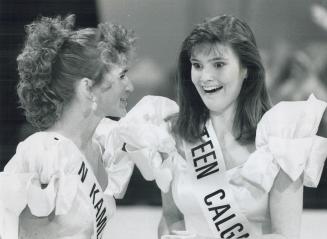 Miss Teen Canada Winner, Dara Sutton of Calgary wears and expression of shock and delight after she was chosen the winner of the Miss Teen Canada Page(...)