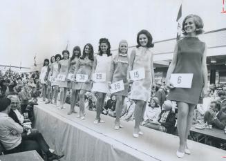 On the trail of the Miss Toronto title, Close to 70 girls were at Cloverdale Mall last night for the final preliminary of the 32nd annual Miss Toronto contest