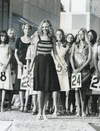 So that's what he was looking at!, The semi-final for the Miss Toronto Beauty Pageant was held yesterday at the CN Tower and the finalists were picked from 20 young women from across Metro