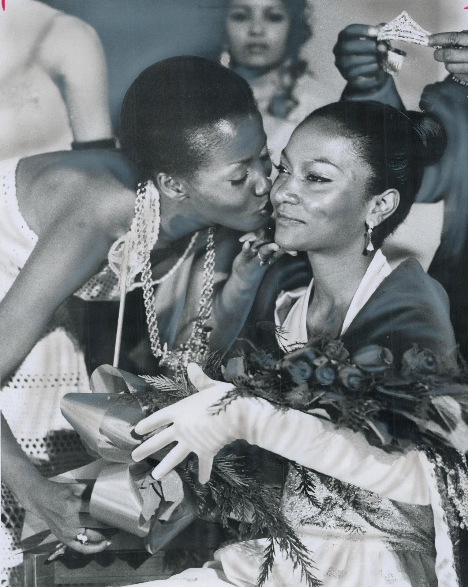 Miss Caribana '71 Is Crowned, Her Crown Poised Over Her Head, Miss 