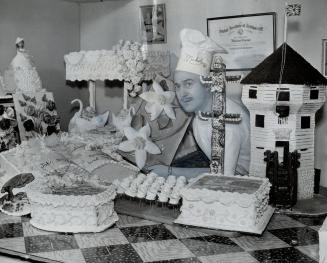 For 10,000-Pound Cake, Michael Farano, Nanaimo chef, poses with some decorations he has been making for the past two years for the 10,000-pound cake b(...)