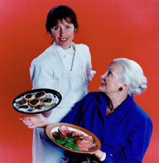 Chef Catherine Wise, left, says her favorite butter tarts come from mom Verna's recipe, Verna enjoys Catherine's roasted lamb