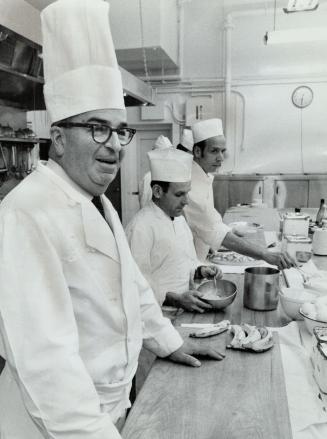 Chief Chef at Rideau Hall in Ottawa, home of Canada's Governor-General, surveys his kingdom, the kitchen