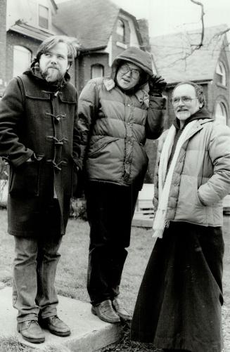 Downtown brotherhood: Brother Ignatius Feaver, right, with Brothers Terry Boland, centre, and Neil Thompson, left, shown in Toronto's Parkdale area, is new provincial minister