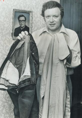 His clothes taken away from him by an inmate of Long Kesh prison in Belfast, Rev