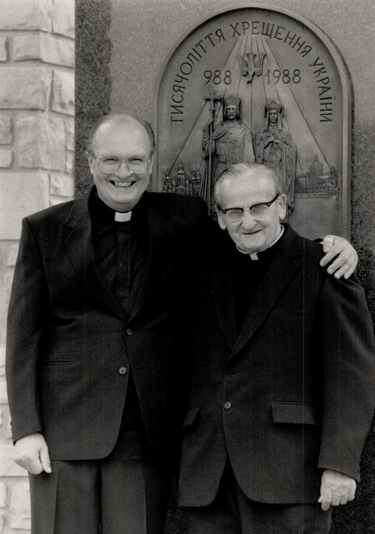 Long time service: Rev. John Tataryn, left, and Rev. Basil Dzurman have given a combined 80 years of service to St. Demetrius The Great Martyr-Byzantine Ukrainian Church