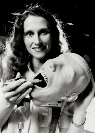 Betsy Ward with 'Fletcher a dentec dentistry teaching apparatus