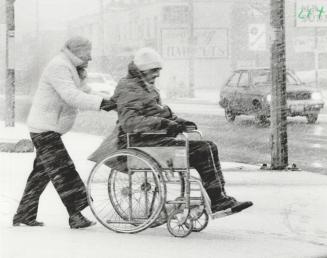 The snow made life hard for the wheelchair bound