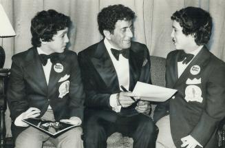 Twin Timmies Peter and Paul Settle get Tony Bennett's autograph