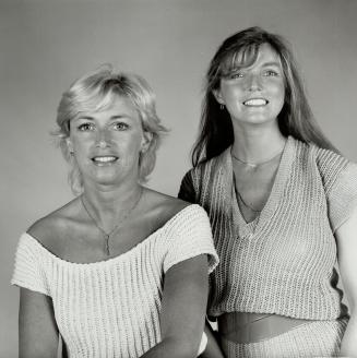 Successful sisters: Knitwear designers Renee Seon, above left, and Cookie Walton wear their own creations