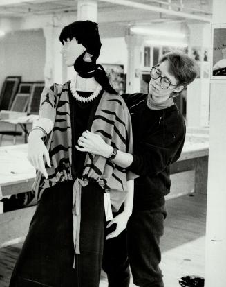 Designer prints: Gunnel Hug dresses a mannequin in a tunic top she has designed and silk-screened herself in her warehouse studio at 533 College St