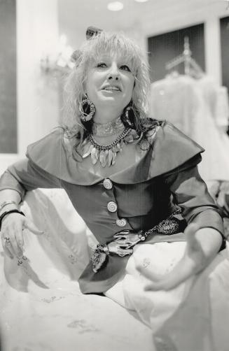 Pink lady: Flamboyant British designer Zandra Rhodes was at Creeds taking orders for gowns from her fall collection