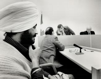 Slow progress: Sulin Derjit Singh, left, was the first claimant In a series of special fast-track refugee hearings that started In January, 1989, but backlog won't be cleared until September, 1991