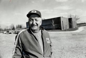 New totem: Chief Renson Jamieson (above) outside the new band administration building at Six Nations Reserve