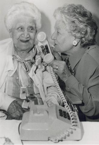 Happy 105th birthday, mom!, Victoria Booth and her daughter Edna Ford (right) talk on the phone three times a day but they chatted face to face yester(...)