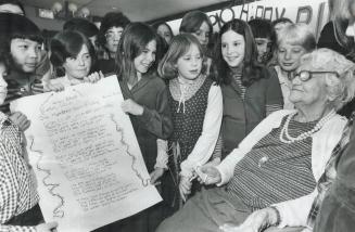 Century party, Pupils from Balmy Beach Public School choir helped Clara Elliott celebrate her 100th birthday yesterday